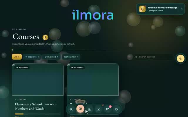Interactive lesson in the elementary school website design demo: Learning game