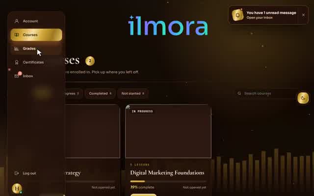 Interactive lesson in the digital marketing course website design demo: Case study