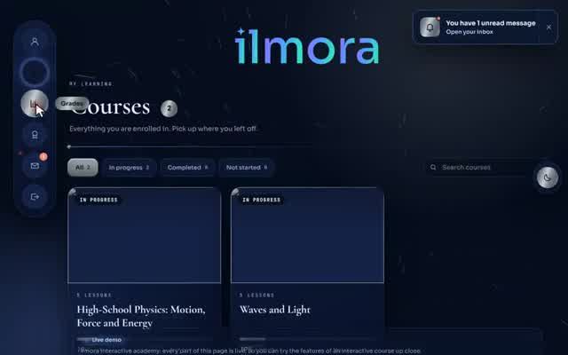 Interactive lesson in the physics course website design demo: Step-by-step problem solving