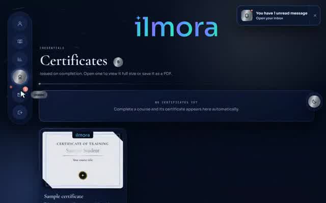 Quiz with a score and report card in the High School Physics online academy demo